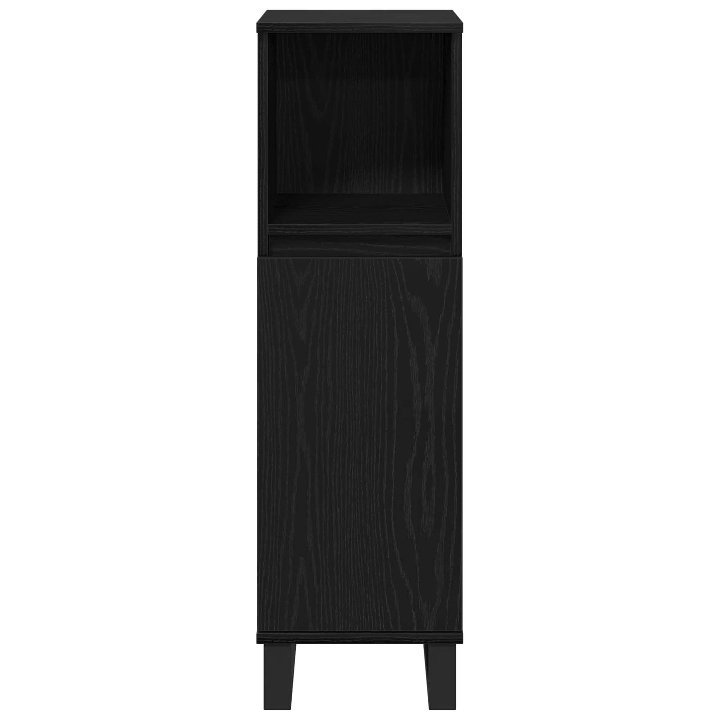 Bathroom Furniture Set Wall-mounted with Door 3 pcs Black Oak