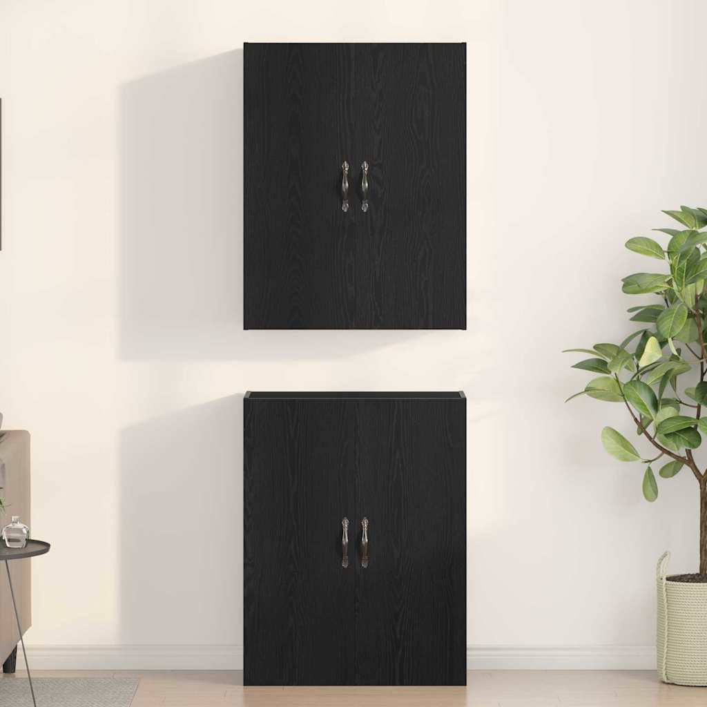 Wall-Mounted Cabinet 2 pcs Black Oak 69.5 x 34 x 90 cm