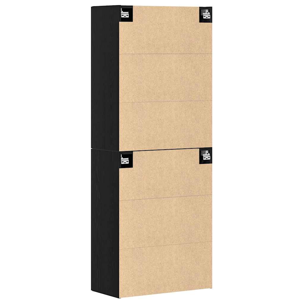 Wall-Mounted Cabinet 2 pcs Black Oak 69.5 x 34 x 90 cm