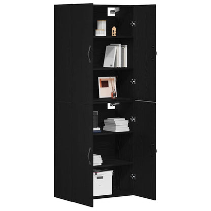 Wall-Mounted Cabinet 2 pcs Black Oak 69.5 x 34 x 90 cm