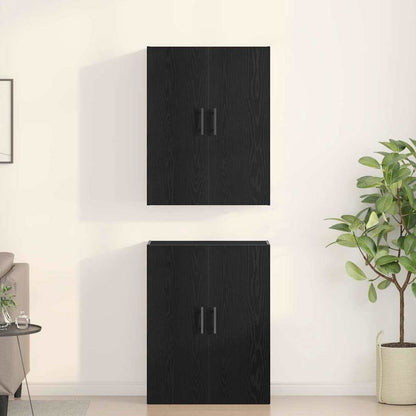 Wall-Mounted Cabinet 2 pcs Black Oak 69.5 x 34 x 90 cm