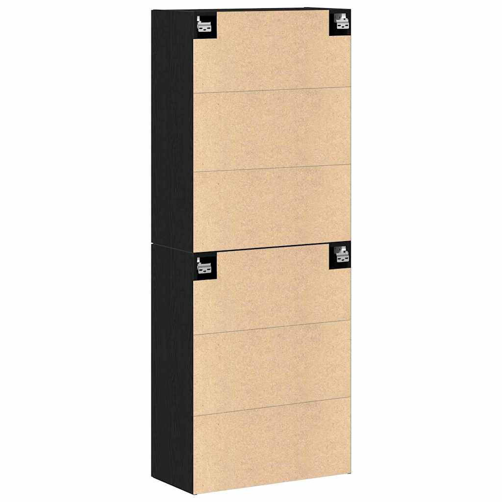 Wall-Mounted Cabinet 2 pcs Black Oak 69.5 x 34 x 90 cm