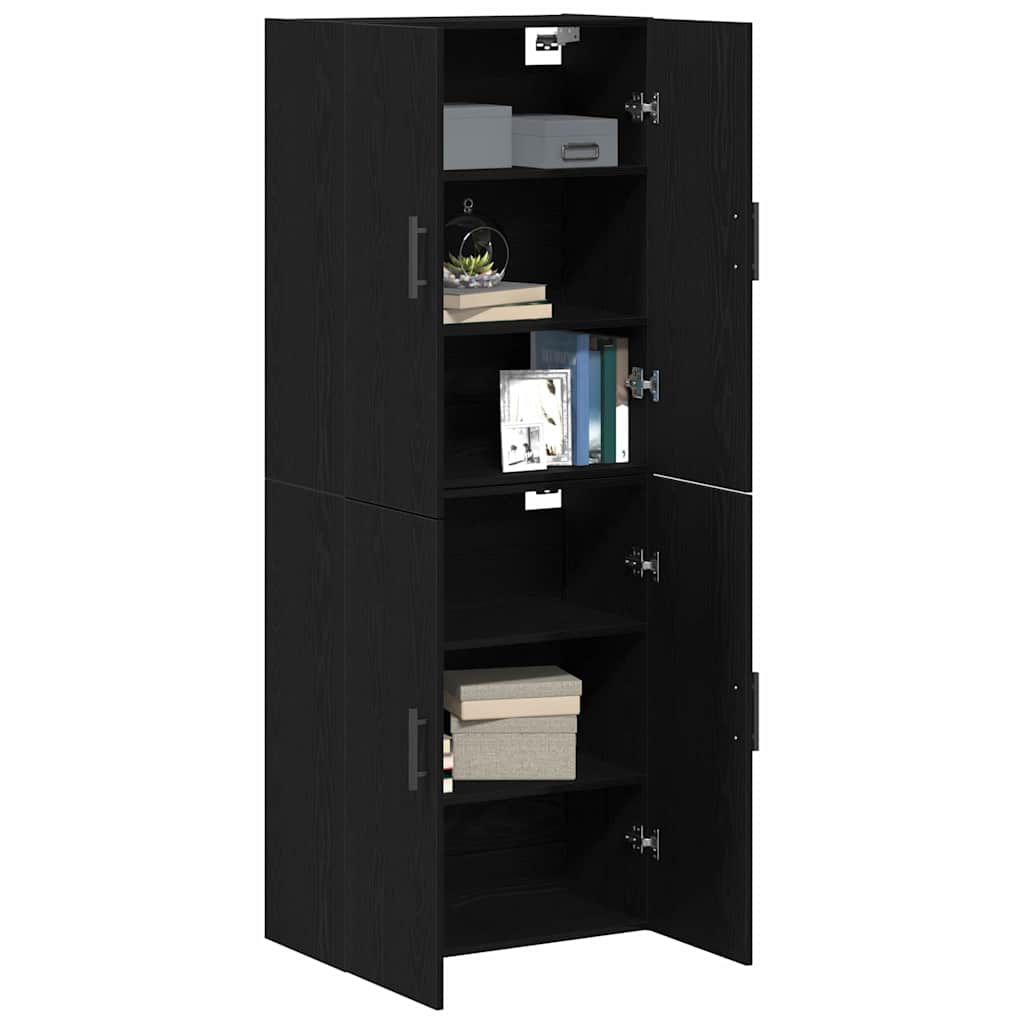 Wall-Mounted Cabinet 2 pcs Black Oak 69.5 x 34 x 90 cm