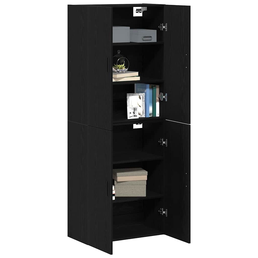Wall-Mounted Cabinet 2 pcs Black Oak 69.5 x 34 x 90 cm