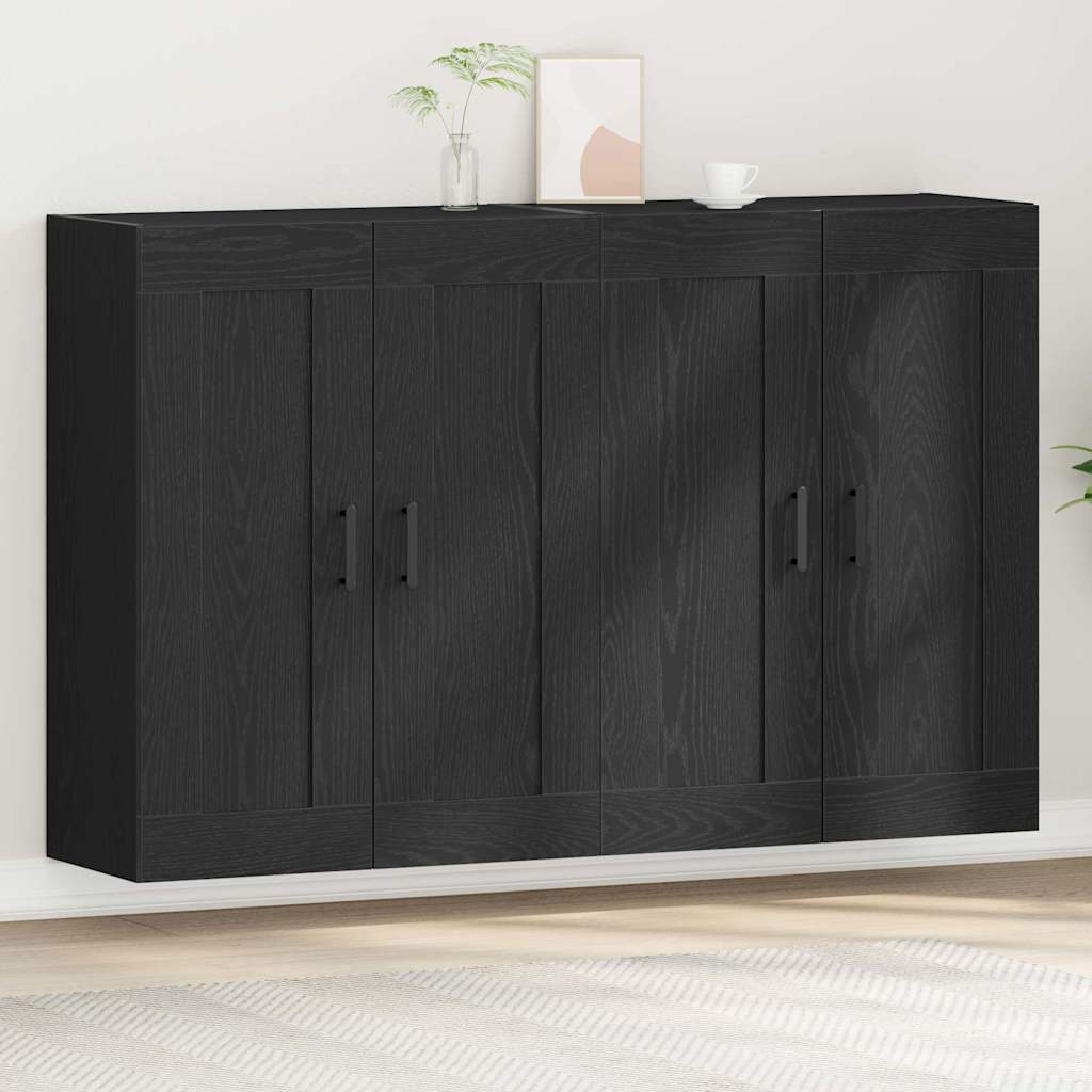 Wall-mounted Cabinet 2 pcs Black Oak 69.5 x 34 x 90 cm