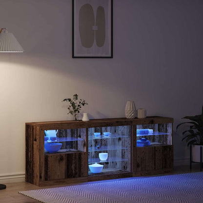 LED Sideboard Old Wood 181.5 x 37 x 67 cm Engineered Wood