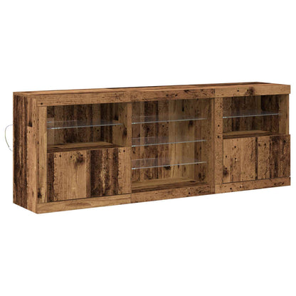 LED Sideboard Old Wood 181.5 x 37 x 67 cm Engineered Wood