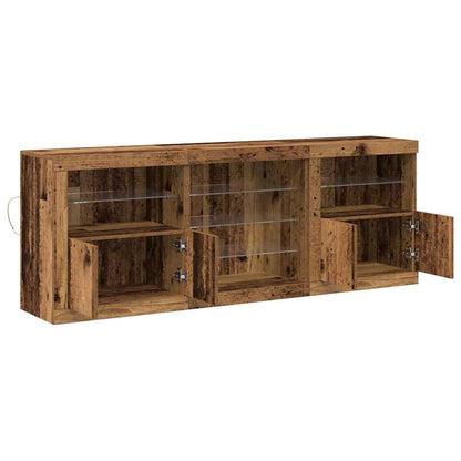 LED Sideboard Old Wood 181.5 x 37 x 67 cm Engineered Wood
