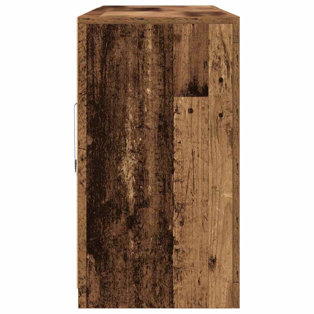 LED Sideboard Old Wood 181.5 x 37 x 67 cm Engineered Wood