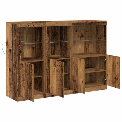LED Sideboard Old Wood 142.5 x 37 x 100 cm Engineered Wood