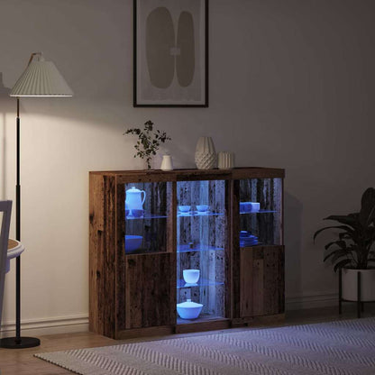 LED Sideboard Old Wood 123 x 37 x 100 cm Engineered Wood