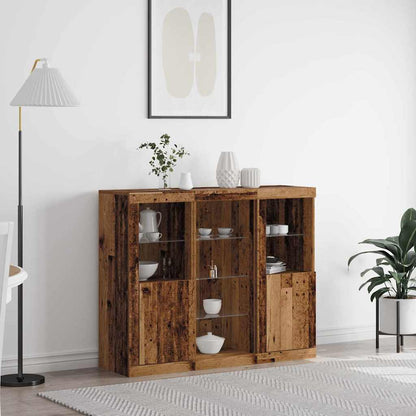 LED Sideboard Old Wood 123 x 37 x 100 cm Engineered Wood