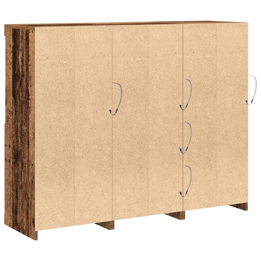 LED Sideboard Old Wood 123 x 37 x 100 cm Engineered Wood