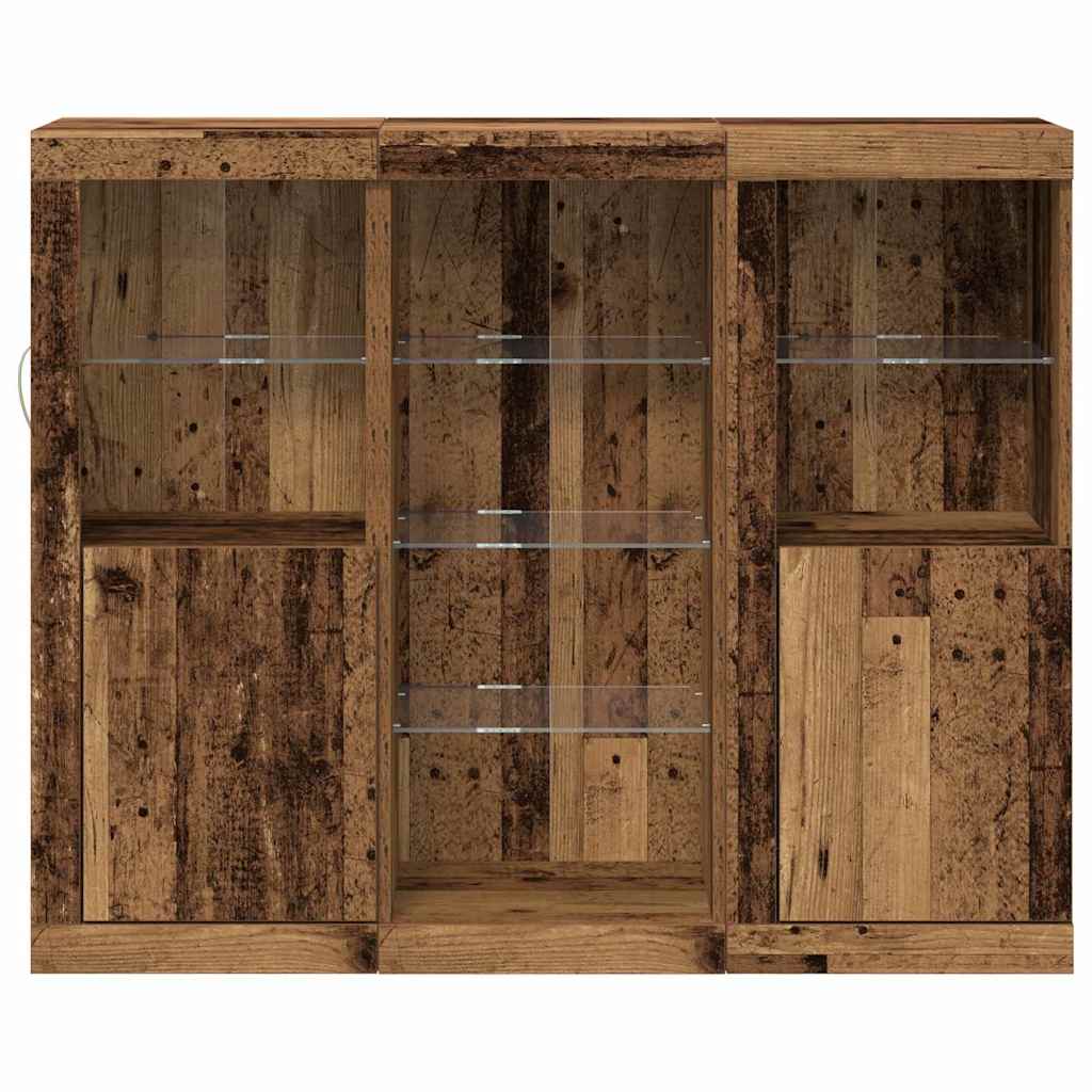 LED Sideboard Old Wood 123 x 37 x 100 cm Engineered Wood