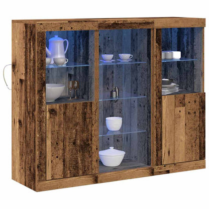 LED Sideboard Old Wood 123 x 37 x 100 cm Engineered Wood