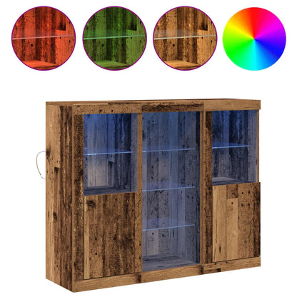 LED Sideboard Old Wood 123 x 37 x 100 cm Engineered Wood