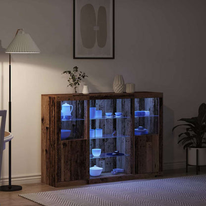 LED Sideboard Old Wood 142.5 x 37 x 100 cm Engineered Wood