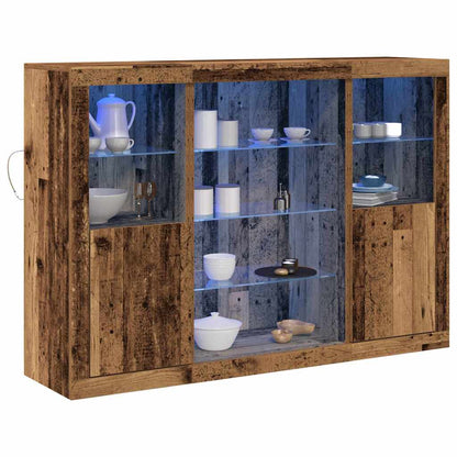 LED Sideboard Old Wood 142.5 x 37 x 100 cm Engineered Wood