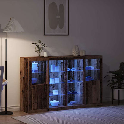 LED Sideboard Old Wood 163 x 37 x 100 cm Engineered Wood