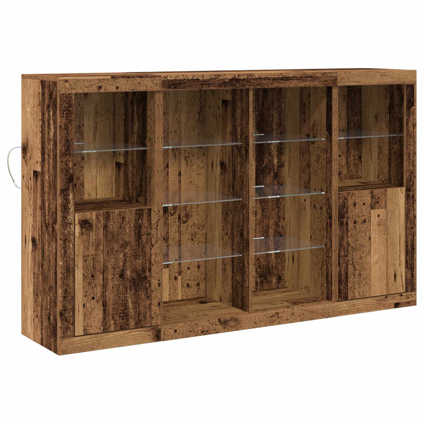 LED Sideboard Old Wood 163 x 37 x 100 cm Engineered Wood
