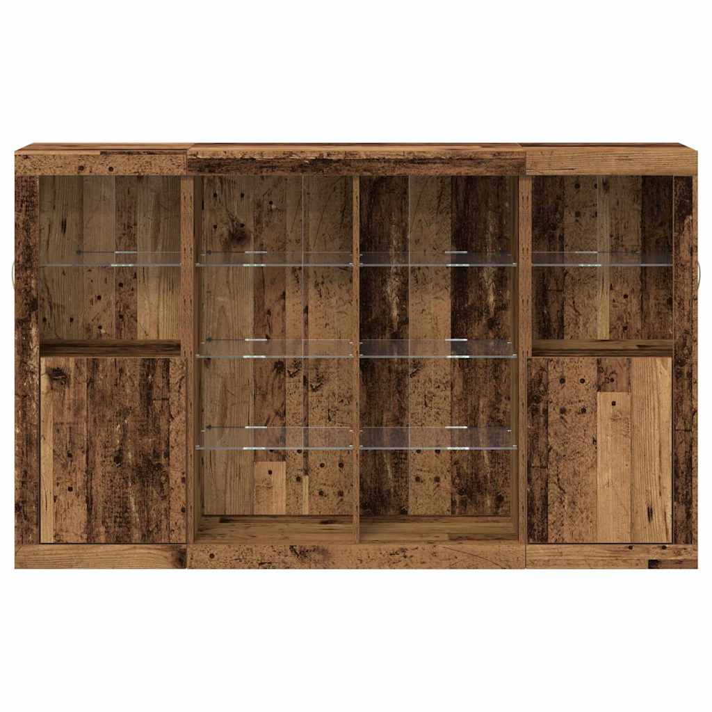 LED Sideboard Old Wood 163 x 37 x 100 cm Engineered Wood
