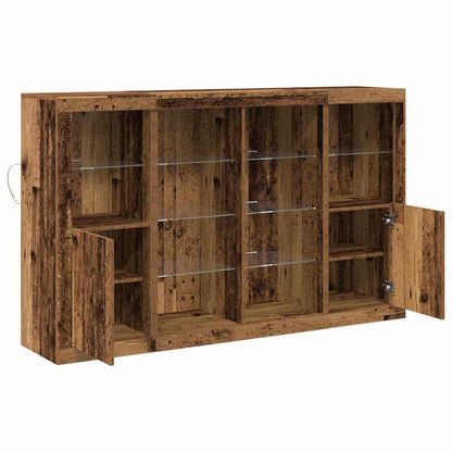 LED Sideboard Old Wood 163 x 37 x 100 cm Engineered Wood
