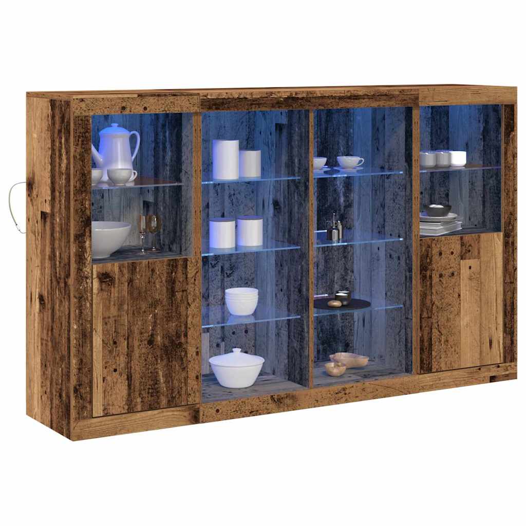 LED Sideboard Old Wood 163 x 37 x 100 cm Engineered Wood