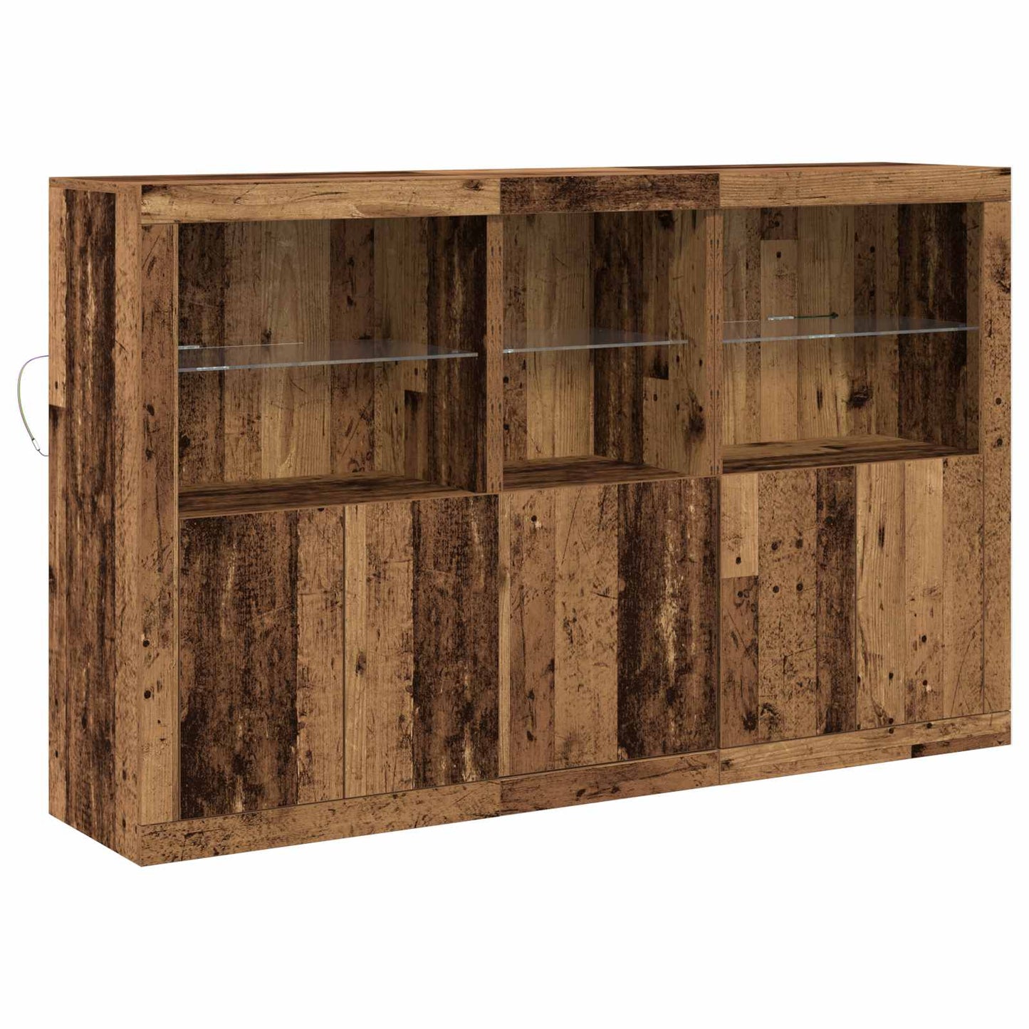 LED Sideboard Old Wood 162 x 37 x 100 cm Engineered Wood