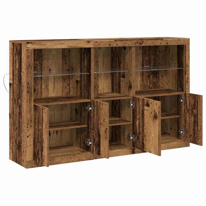 LED Sideboard Old Wood 162 x 37 x 100 cm Engineered Wood