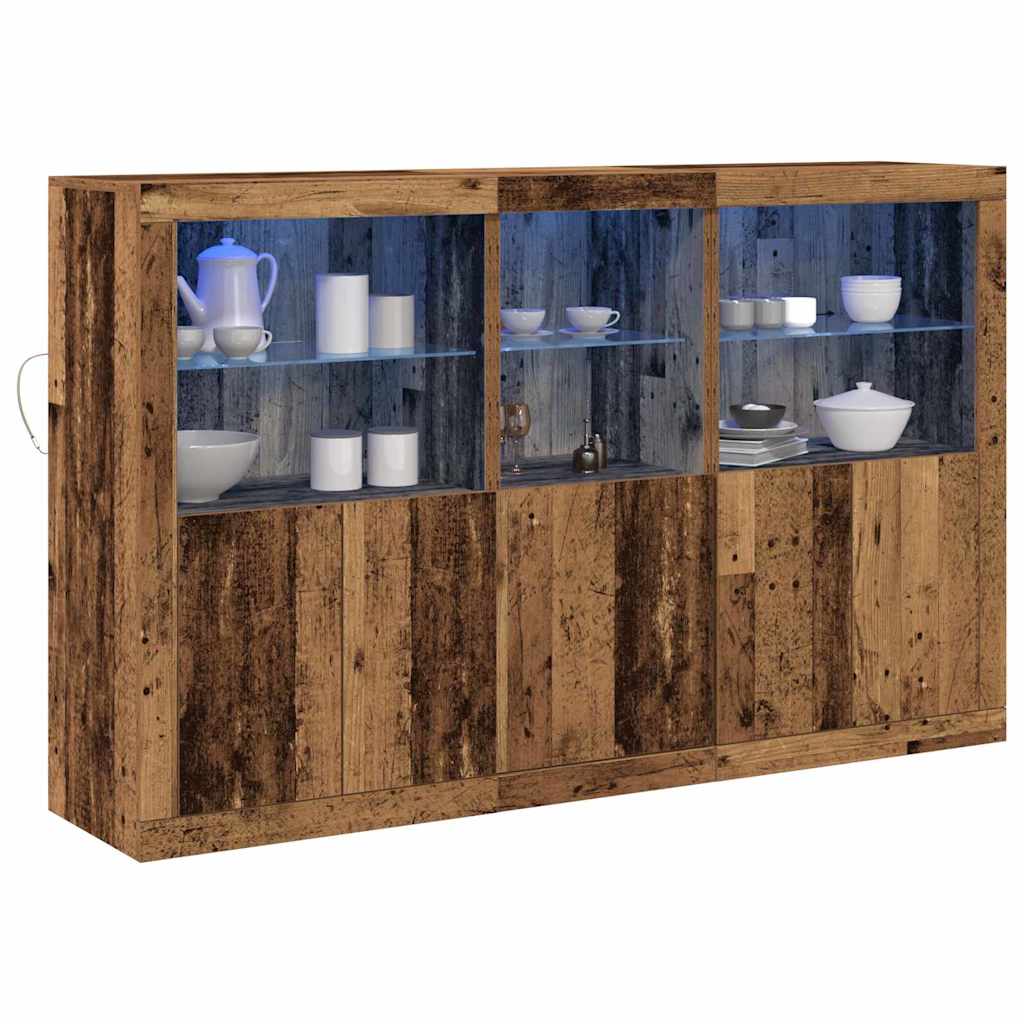 LED Sideboard Old Wood 162 x 37 x 100 cm Engineered Wood