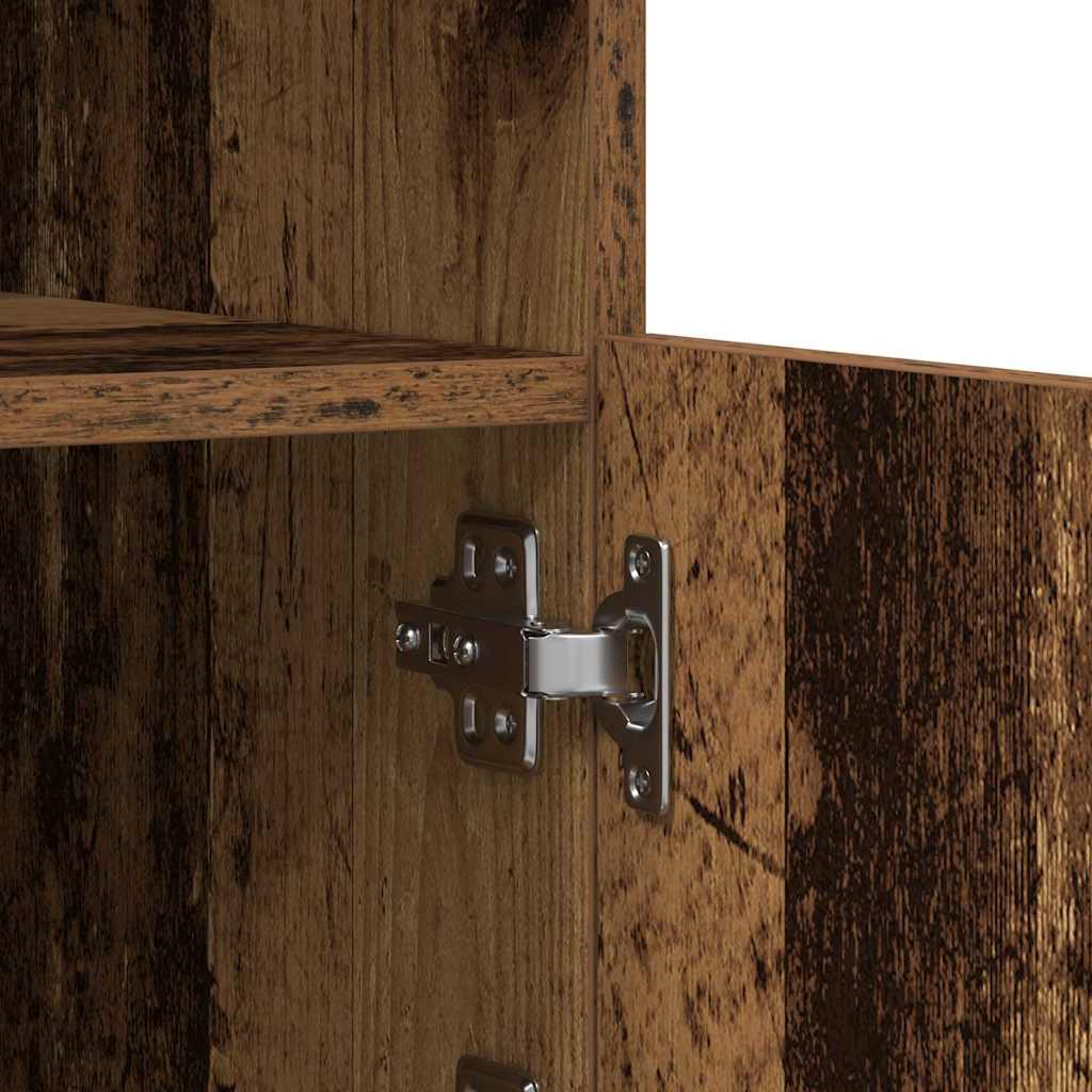 LED Sideboard Old Wood 181.5 x 37 x 100 cm Engineered Wood