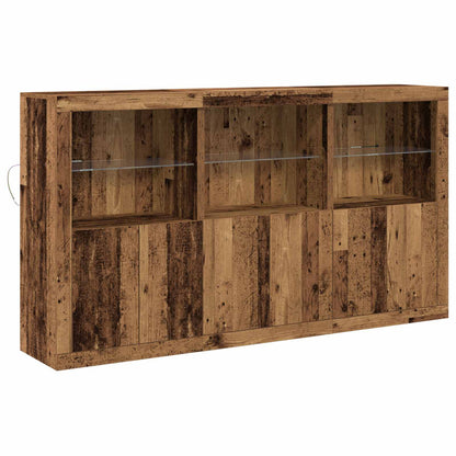 LED Sideboard Old Wood 181.5 x 37 x 100 cm Engineered Wood