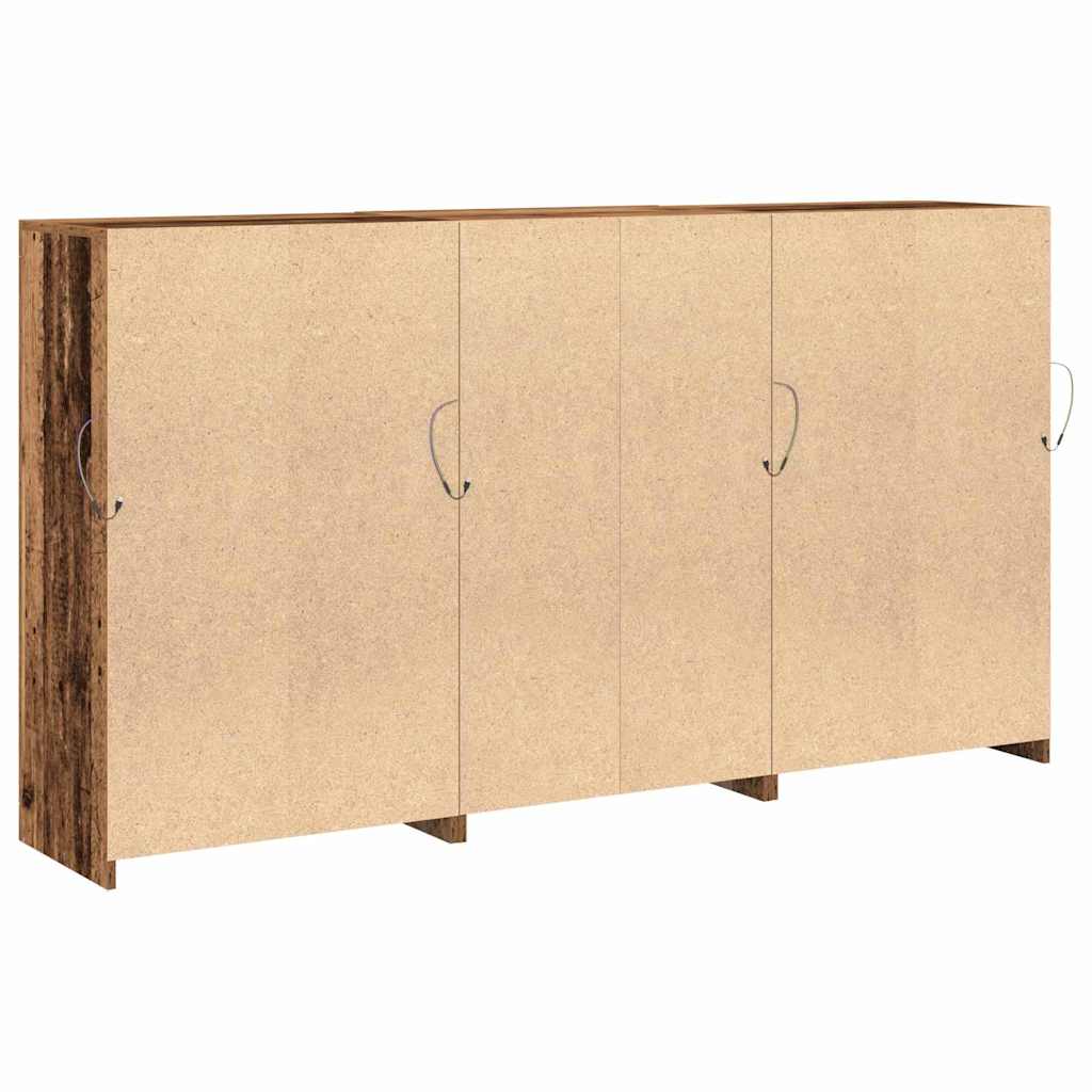 LED Sideboard Old Wood 181.5 x 37 x 100 cm Engineered Wood