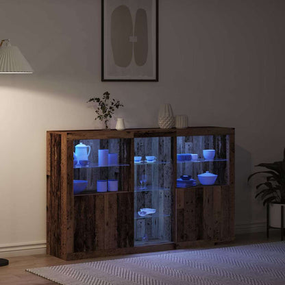LED Sideboard Old Wood 162 x 37 x 100 cm Engineered Wood