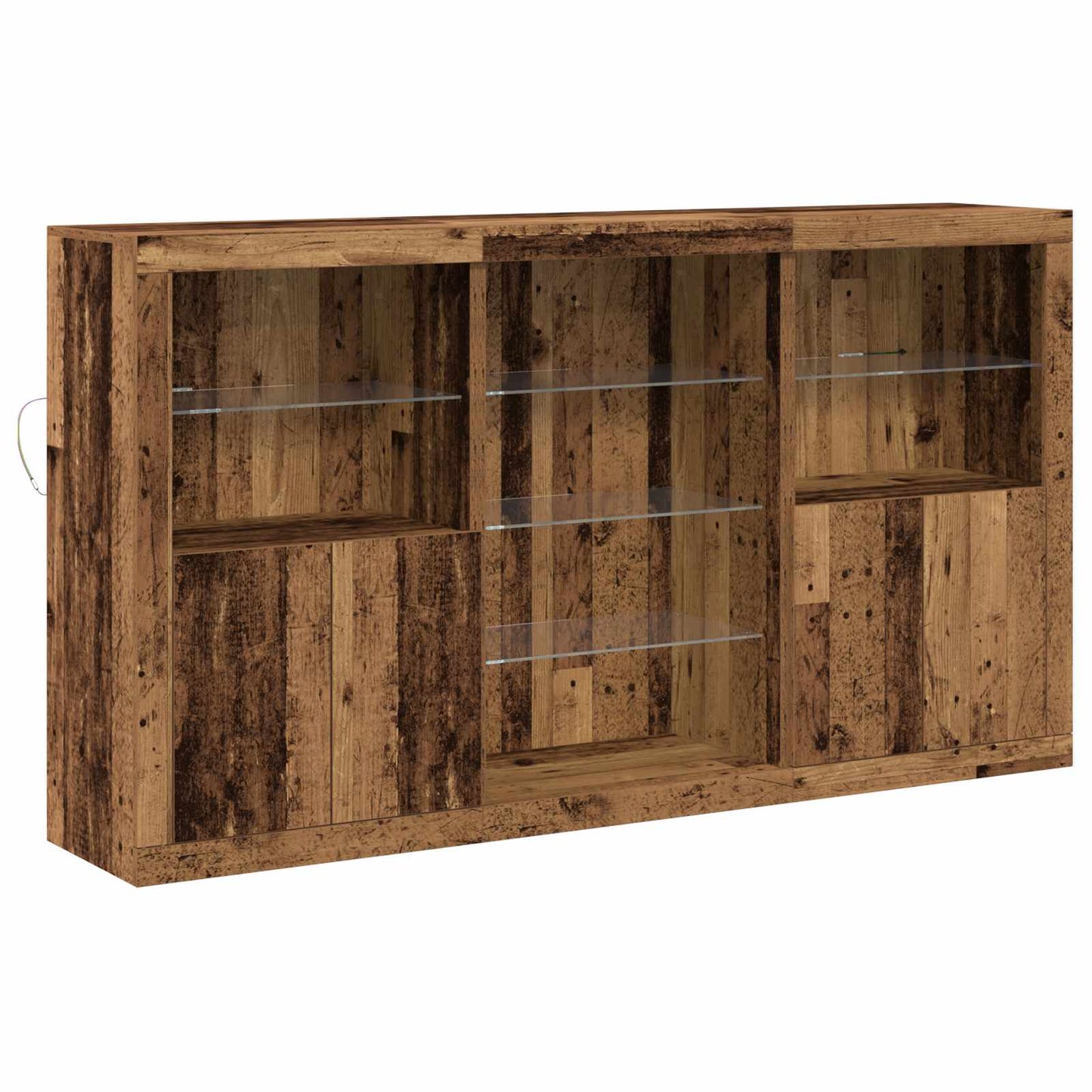 LED Sideboard Old Wood 181.5 x 37 x 100 cm Engineered Wood