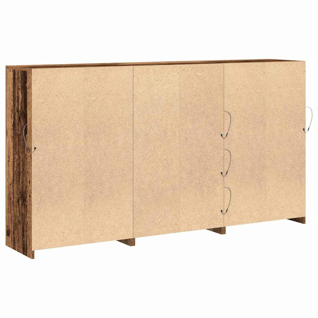 LED Sideboard Old Wood 181.5 x 37 x 100 cm Engineered Wood