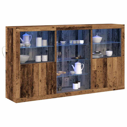 LED Sideboard Old Wood 181.5 x 37 x 100 cm Engineered Wood