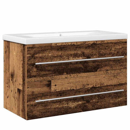 Bathroom Sink Cabinet 2 pcs Old Wood 80 x 38.5 x 48 cm