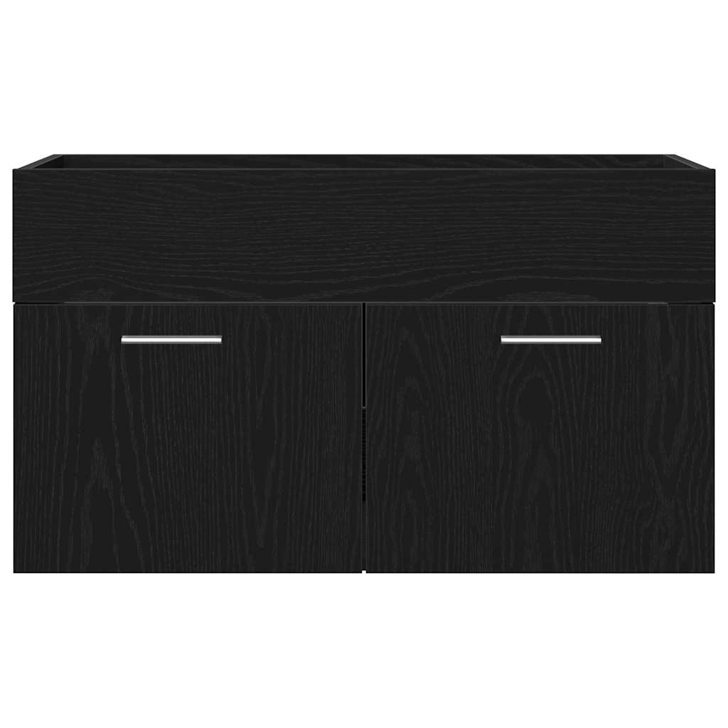 Bathroom Cabinet Black Oak 90 x 38.5 x 46 cm Engineered Wood