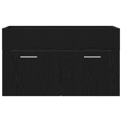 Bathroom Cabinet Black Oak 80 x 38.5 x 46 cm Engineered Wood
