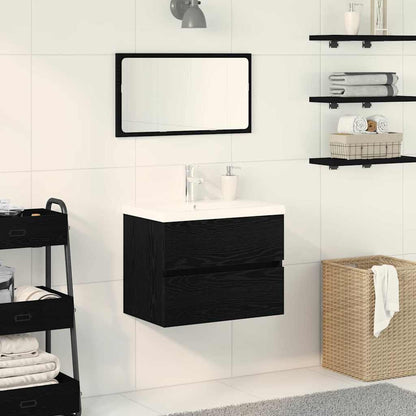 Bathroom Sink Cabinet Black Oak 60 x 39 x 62 cm Engineered Wood