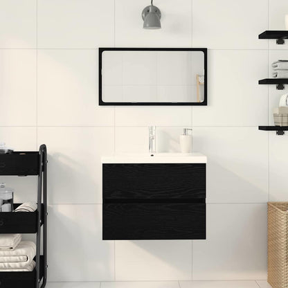 Bathroom Sink Cabinet Black Oak 60 x 39 x 62 cm Engineered Wood