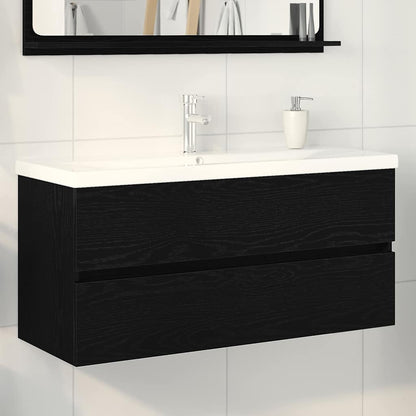 Bathroom Sink Cabinet Wall-mounted Black Oak 100 x 39 x 62 cm