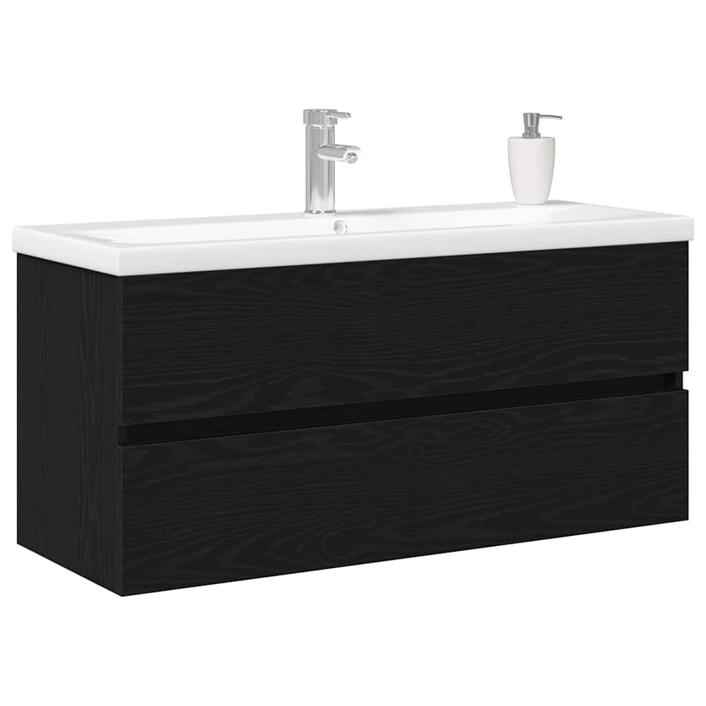 Bathroom Sink Cabinet Wall-mounted Black Oak 100 x 39 x 62 cm