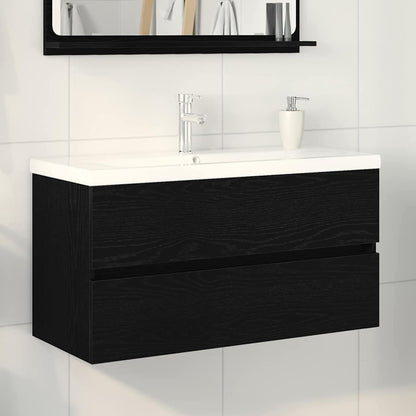 Bathroom Sink Cabinet Black Oak 90 x 39 x 62 cm Engineered Wood