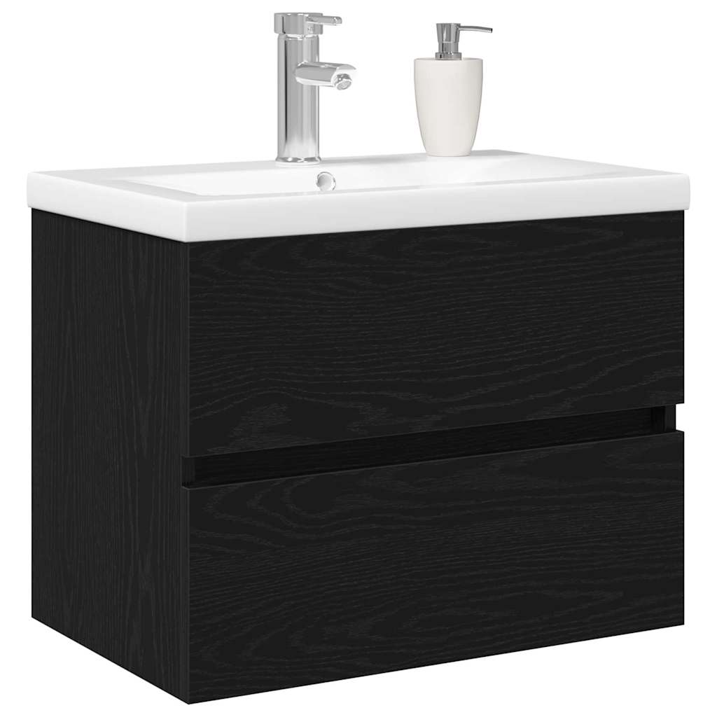 Bathroom Sink Cabinet Black Oak 60 x 39 x 62 cm Engineered Wood