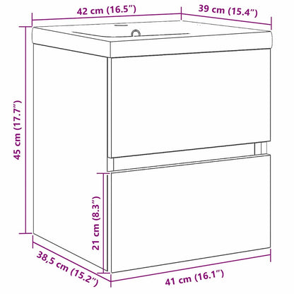 Bathroom Sink Cabinet Black Oak 41 x 39 x 62 cm Engineered Wood