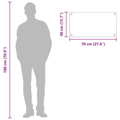 Kitchen Backsplash Light Grey 70 x 40 cm Tempered Glass