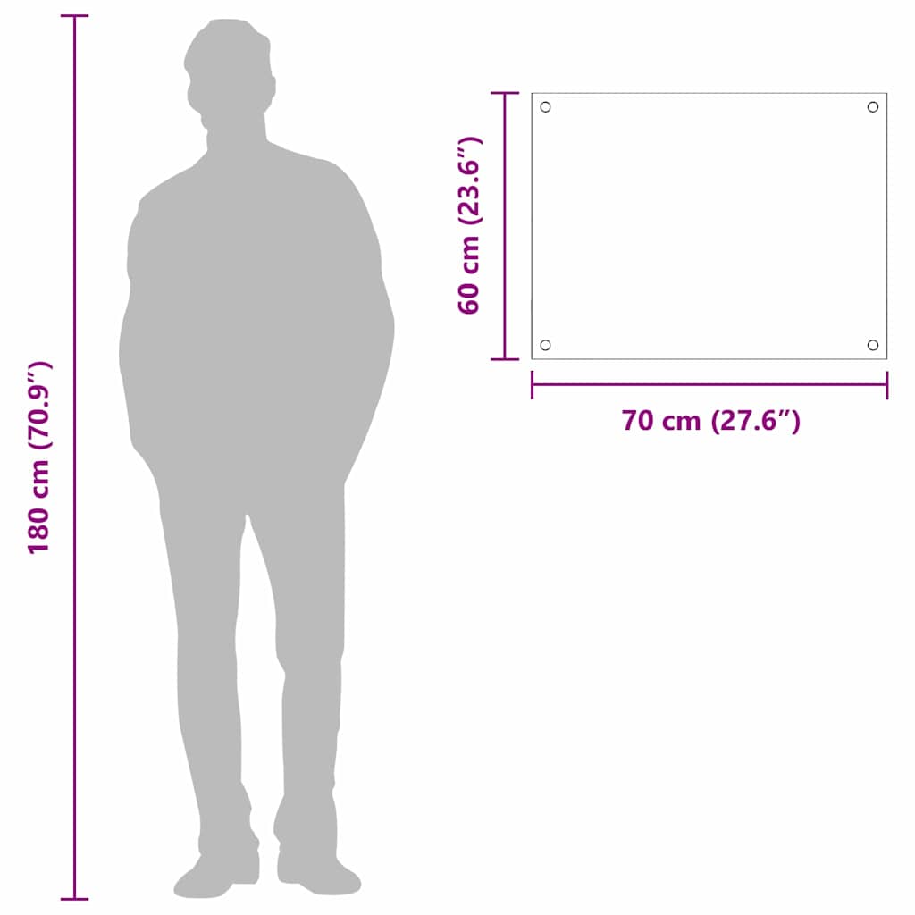 Kitchen Backsplash Light Grey 70 x 60 cm Tempered Glass