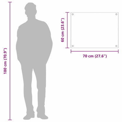 Kitchen Backsplash Light Grey 70 x 60 cm Tempered Glass